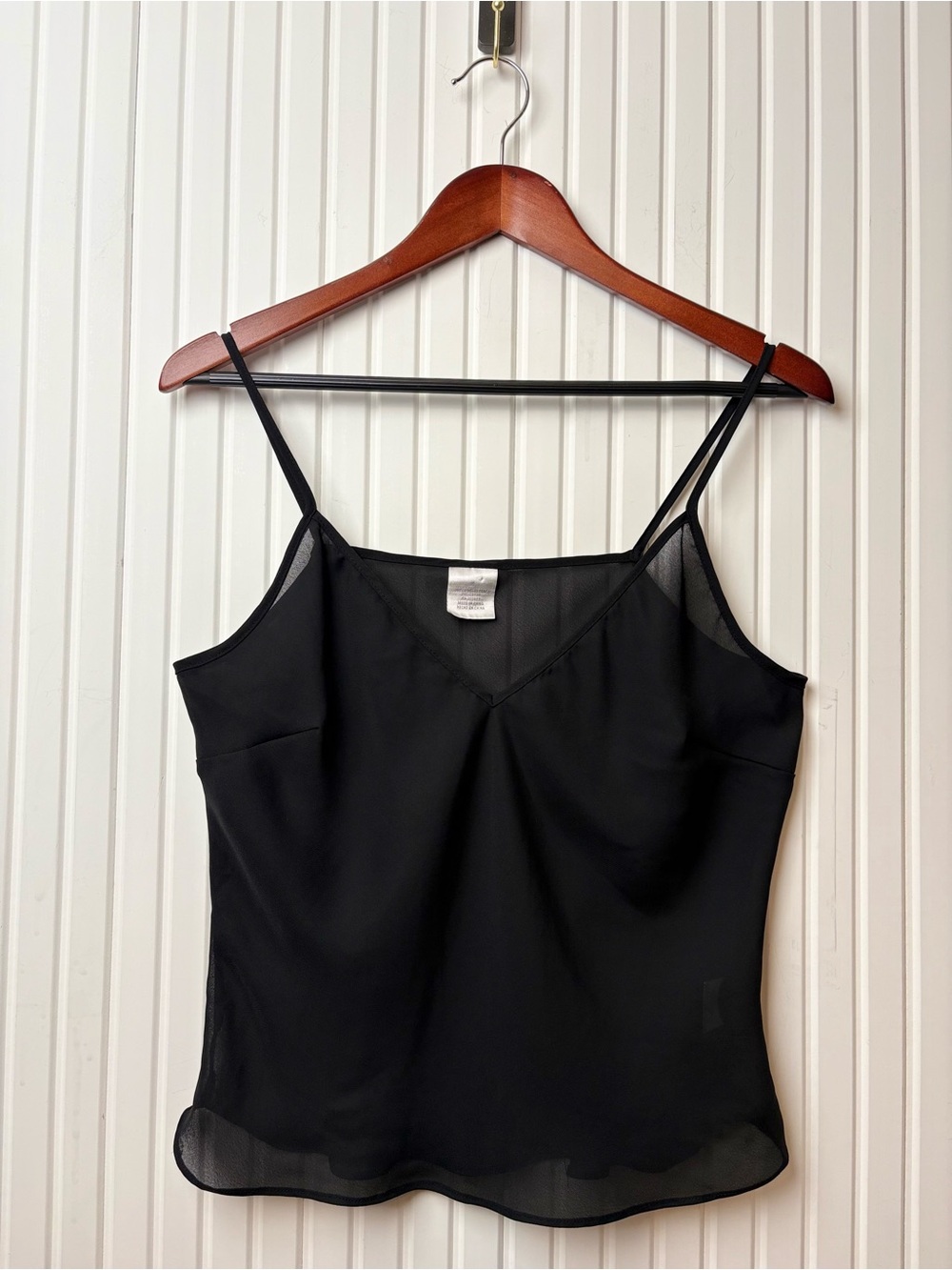 Womens Sheer Layering Tank Top Size XL Black Whimsigoth Dainty Coquette Feminine